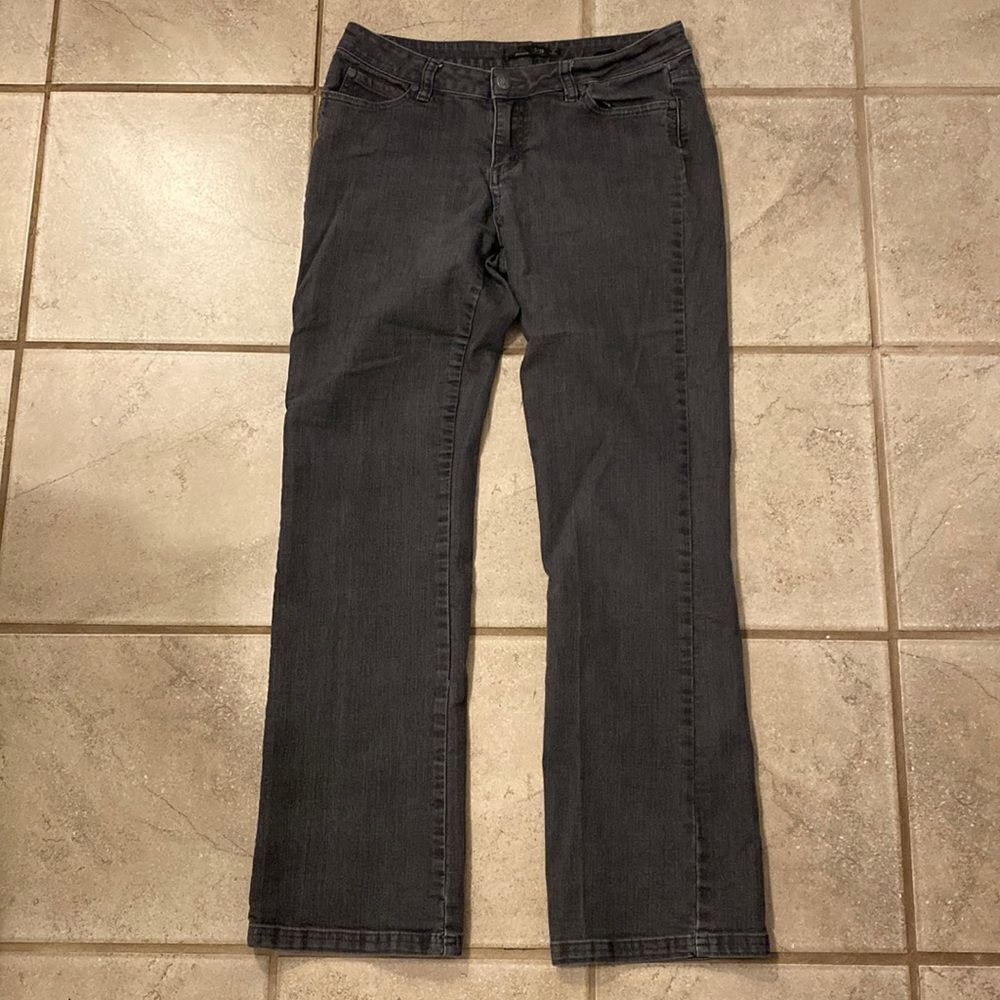 PrAna Women’s 8/29 Denim Jeans Dark Grey Wash Straight Leg